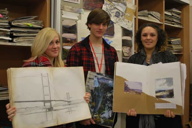 Pictured are Jessica Hughes, former Axholme Academy student, Sam Hotchin, former South Axholme Academy and Natasha Clarke, former Trinity Academy student.