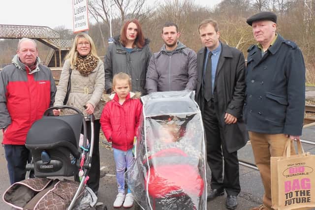 David Prescott with campaigners protesting against the bridge changes