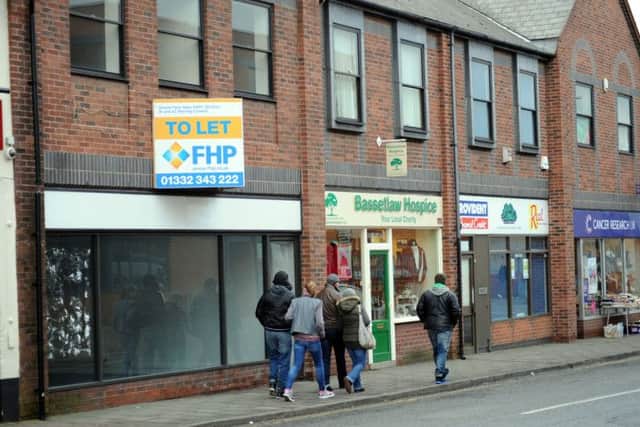 Worksop Town centre shops to let. Newcastle Avenue.