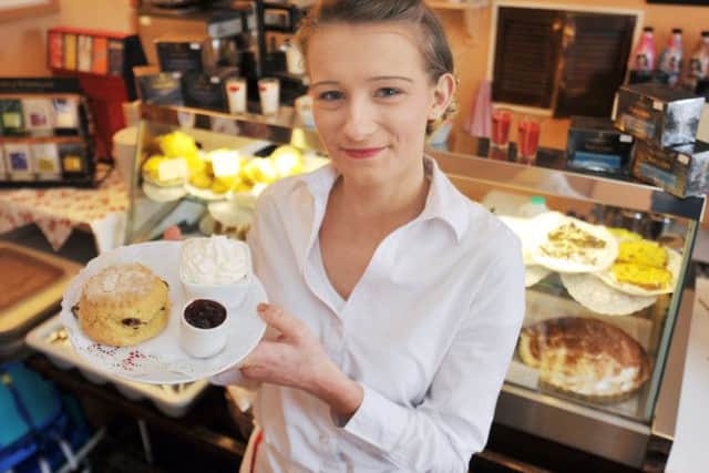 Guardian freebie, free cream scone from Miss Poppy's Coffee Shop (NWGU-06-01-14 RA 1a)