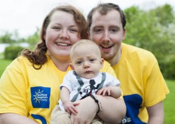 Sheffield Hospitals Charity Jessops  Buggy Push at Rother Valley Country Park on Sunday Charlotte Kirby, Daniel Watson and Young George Watson

May 11 2014
Image © Paul David Drabble 
www.pauldaviddrabble.co.uk