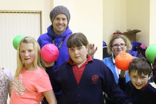 Community Sports Worker Steven Snell kicks off a session of dodgeball at Park Springs Community Centre, Gainsborough.