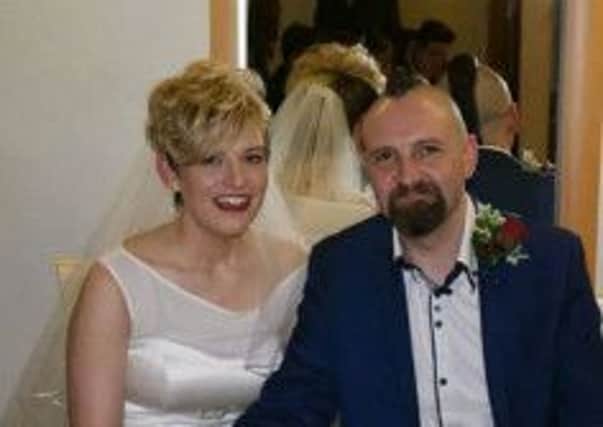 KEEPING POSITIVE: Endometriosis sufferer and camaigner, Aimee Finlay, pictured with her husband Nick