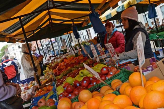 D & J Fruits, Worksop Market. Picture: Marie Caley NWGU 29-10-14 Worksop Market MC 7