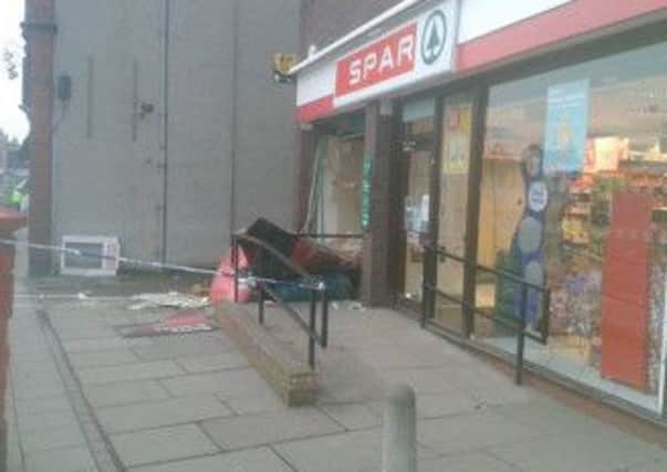 The ram raid on the Spar store in Tickhill. Photo: Andrew Kelly.
