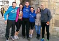 Paul Verrico with Pete Wallroth, founder of Mummy's Star and Simon Hancox, founder of Annabel's Angels with their respective new partners Fleur, Hannah and Sue.