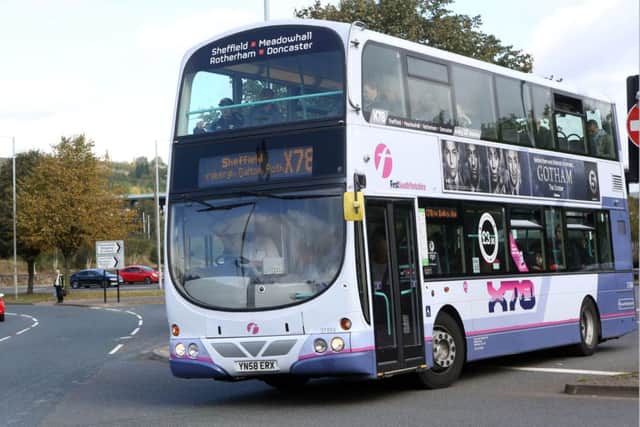 Picture shows the X78 bus service which Nick Barnfield and fiancee Sarah Cleaves and their 15 month-old girl Heidi were asked to leave by the bus driver. See copy RPYPEPPA. A young couple yesterday (Fri) told how they found themselves kicked off a bus and accused of racism - for singing the Peppa Pig theme to their baby daughter.Stunned Nick Barnfield and fiancee Sarah Cleaves were travelling home when they started singing to their 15 month-old girl Heidi.They said the youngster gets upset in crowded places and they hoped the tune from her favourite show - complete with pig-like snorts - would help calm her.But an Asian woman accused them of being racist and reported them to the driver of the X78 First service.rossparry.co.uk / Steven Schofield