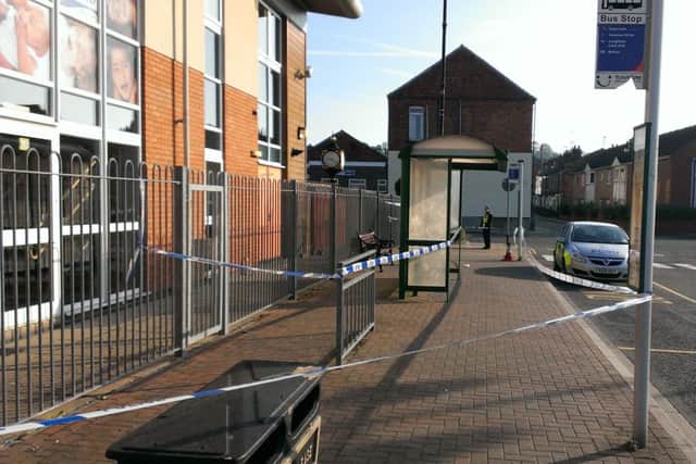 Scene of stabbing at Gainsborough bus station