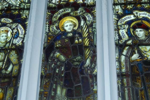 The memorial window at All Saints' Church in Misterton.