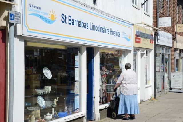 St Barnabas Lincolnshire Hospice shop on Church Street in Gainsborough G130716-1a