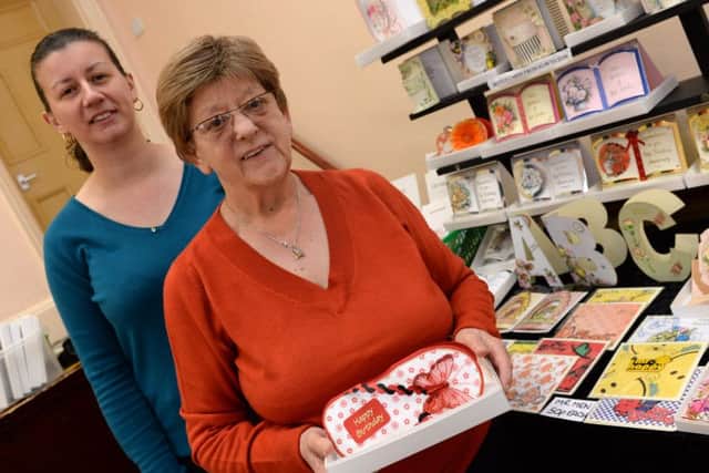 Another successful coffee morning at Coronation Hall in Owston Ferry. Anita and Ann Williams selling their hand-crafted cards