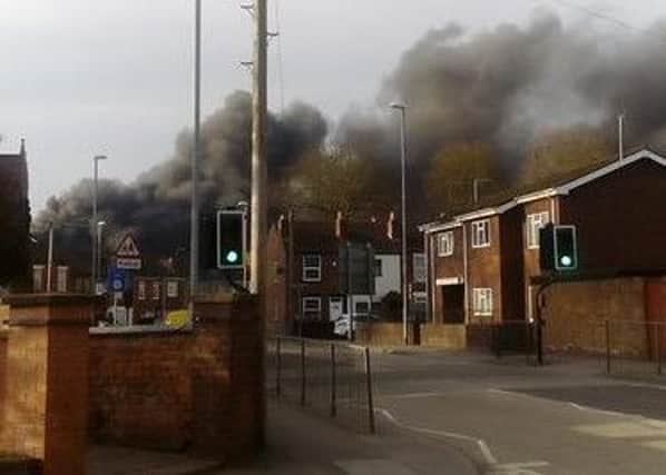 Fire at Summergangs Lane, Gainsborough. Photo from @redarrownutter.