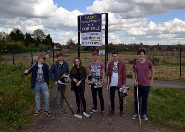Petition to get an ice rink on the land formerly owned by Tesco, pictured centre is organiser Lawson Glasby with Adam Davies, Luke Evans, Becky Overton, Callum Barrie and Jake Smith