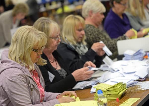 The count is due to begin in the next few hours as the ballot sheets are verified first at  North Notts Community Arena. Picture: Marie Caley NWGU 07-05-15 Bassettlaw Count MC 7