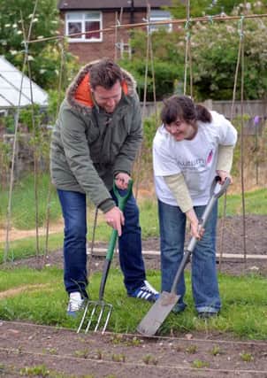 Celebrity chef Mark Lloyd met service users at East Midlands Autism Enterprise Hub, Mark is pictured with service user Rachel