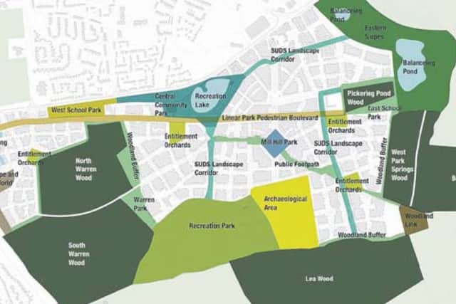Plans for the proposed new neighbourhood south of Foxby Lane
