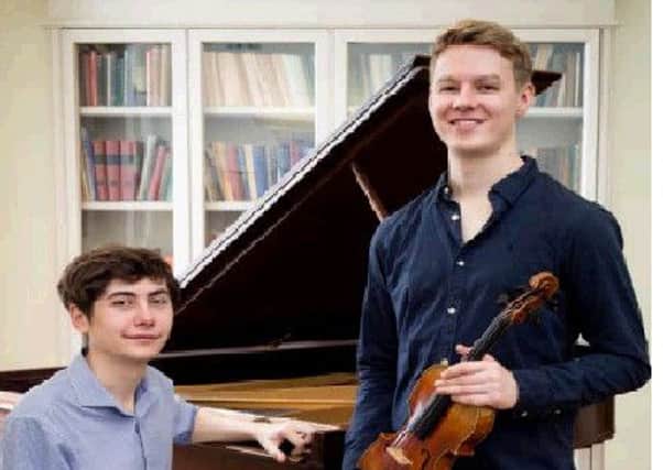 Worksop violinist Edmund Taylor and pianist George Spencer are performing at The Crossing as the duo Duo Carico