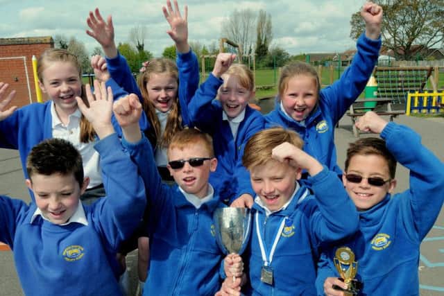 A team of swimmers from Morton Trentside Primary schools, have had a very successful at the Gainsborough & district Primary schools Annual Swimming Gala. They won the overall Champions trophy, Won Medium schools Girls championship , & won Medium schools Boys Championship.Luke Ambrose won the Overall Breast Stroke title.
Photo, Front L/R, Joshua Goodman Josh Cutts, Luke Ambrose, Tom Cutts all aged 10.
Back L/R, Millie Metcalfe (10), Tasmin King (10), Alex Ramsdale (9)
Ellise Rymer (10). Missing from pic is team member Millie Ladd (1).
(1 to 3).