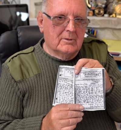 Roy Foulds pictured with letters his mother Gwen wrote to his father George after joined the army