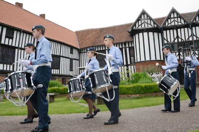 Gainsborough Riverside Festival 2013. The parade passes the Old Hall G130608-1k