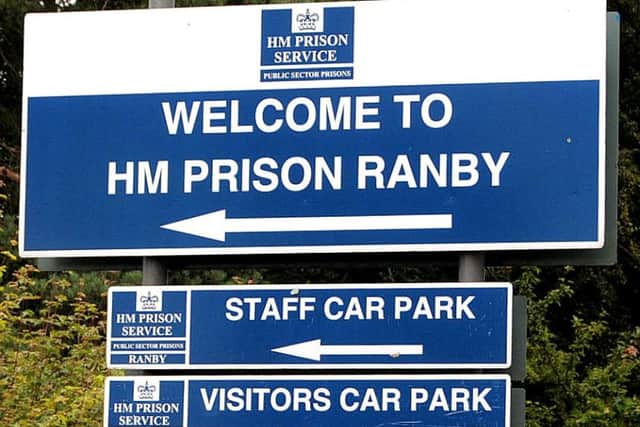Exteriior picture of Ranby Prison plus signs