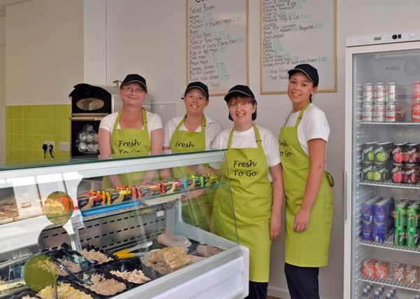 Ex employees of Birds open a new sandwich shop on Bridge Street, Worksop. Pictured are from left Maureen Lidgett, Katie Bradley,  manager Tracy Mattey and Dayna Smith