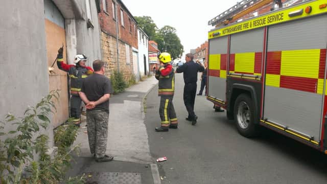 Firefighters tackle building blaze on Clarence Road in Worksop