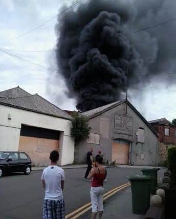 Dramatic picture of derelict building fire in Worksop on Clarence Road