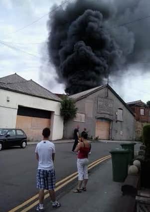 Dramatic picture of derelict building fire in Worksop on Clarence Road