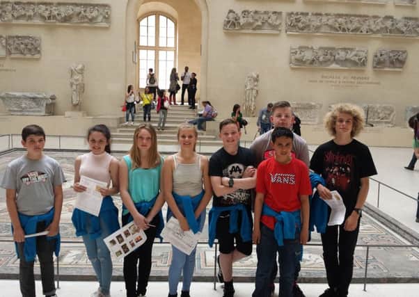 Language students from Wales High School visited the Louvre as part of their trip to Paris
