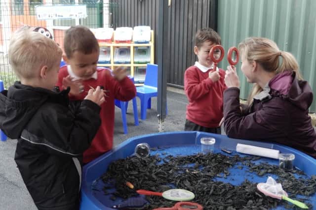 New outdoor classroom area for the youngest children at Misterton Primary School