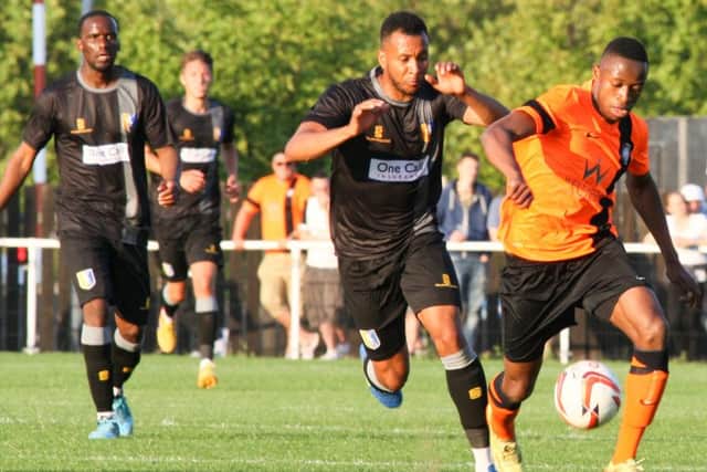 NMAC NWGU Worksop town v Mansfield town Mansfield black strip, worksop orange