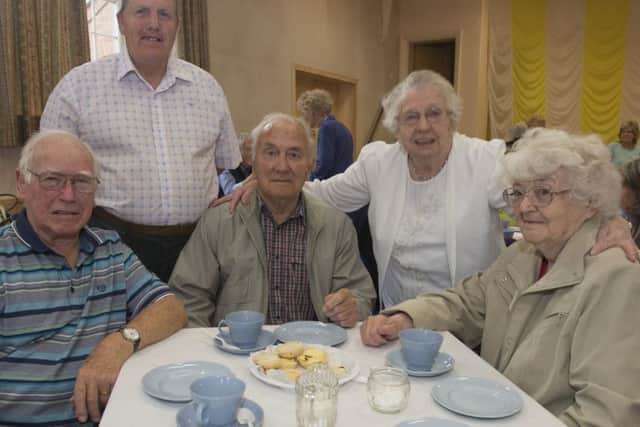 The Isle of AxholmePhysically Handicapped Society annual coffe morning
Ivan Walters, Alan Mason, John Luke, Phyllis Boor and Margaret Alton