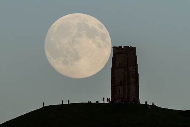 The Blue Moon over the UK's skies tonight (Picture:PA)