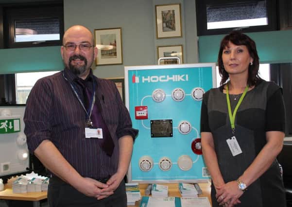 Building Control Officer Phil Westmorland and Jayne Griffiths of Hochiki at the CPD session.