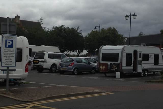 Caravans have parked up in the Bridge Street car park in Gainsborough
