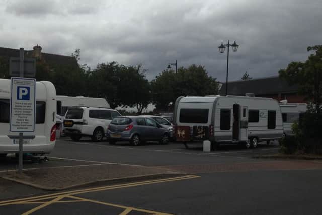 Caravans have parked up in the Bridge Street car park in Gainsborough
