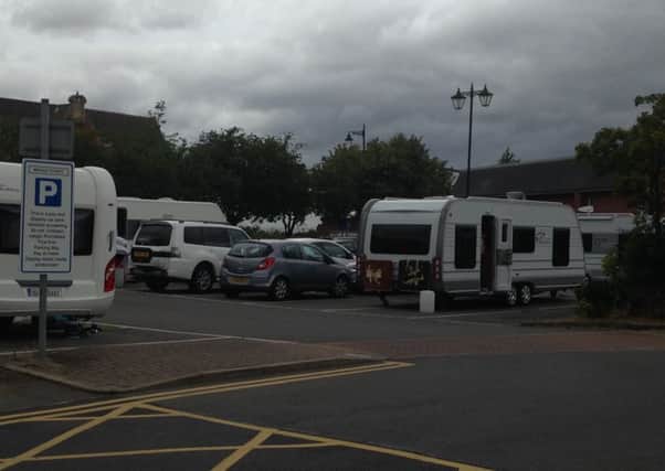 Caravans have parked up in the Bridge Street car park in Gainsborough