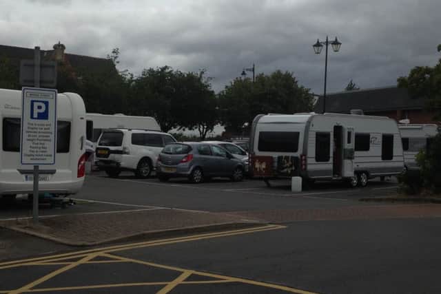 Caravans have parked up in the Bridge Street car park in Gainsborough