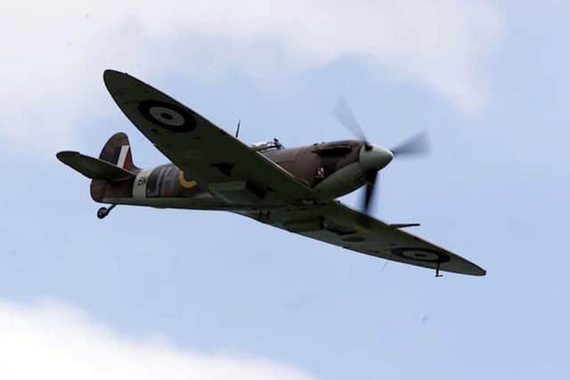 A Spitfire in action in the skies.