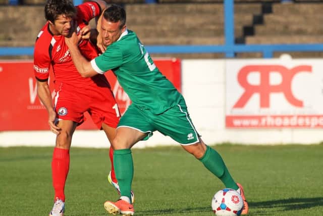 Gainsborough Trinity v Buxton at The Northolme. Trinity player Dom Roma pictured.