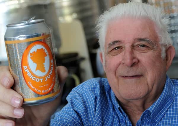 Cheers! John Allcroft from the Grafton Brewery in Worksop with a can of Apricot Jungle.