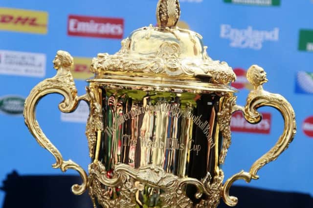 CUP VISIT: The Rugby World Cup (Webb Ellis Cup) during its visit to West Hartlepool Rugby Club Picture: DAVID WOOD