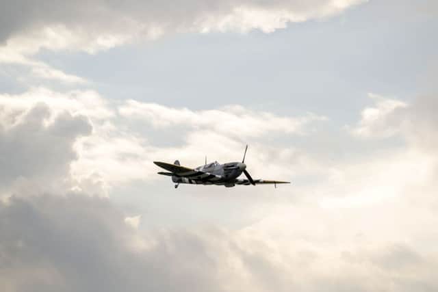 Veterans day at Gamston Airport, arrival of the Spitfire aircraft