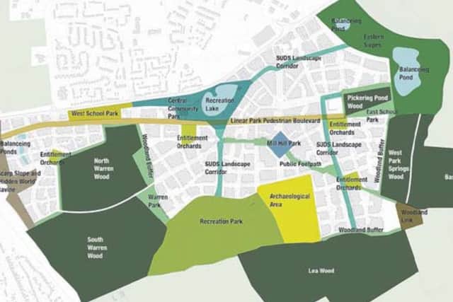 Plans for the proposed new neighbourhood south of Foxby Lane