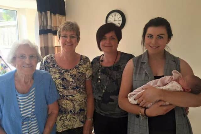 From left to right: Margaret Topham, 90, her daughter Cynthia Pressley, her daughter Claire D'Avila, my daughter Katie D'Avila her daughter Zara McCusker.