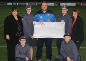 Katherine Masters (Civilian Committee 203 sqn), Cdt Lauren Smith, Steve Housham (Gainsborough Trinity FC Manager & former pro footballer), Cpl Ryan Masters, Tracy ONeil (Civilian Instructor 203 sqn), Cdt Alex Chilvers, Cdt Warren Anderson.