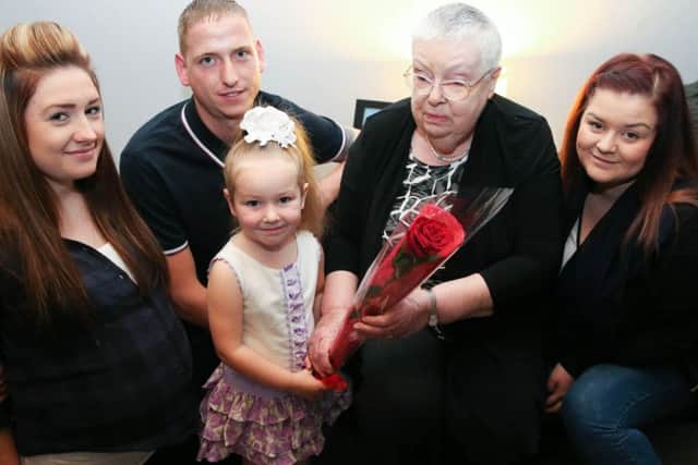 NWGU GUARDIAN ROSE L>R Charlotte McKeeman, Michael Rayner, Ella-Mai Atkinson age 4, Elizabeth Parsons (Great Nanny), Louise Goulding