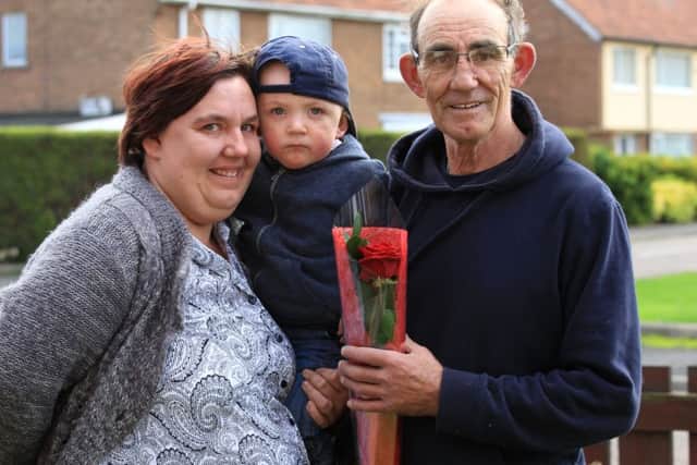 Jan Hill has nominated William Parry for a Guardian Rose for all work he has done with Langold Football Club. William is pictured with Jan and Arron Hill, 23 months.