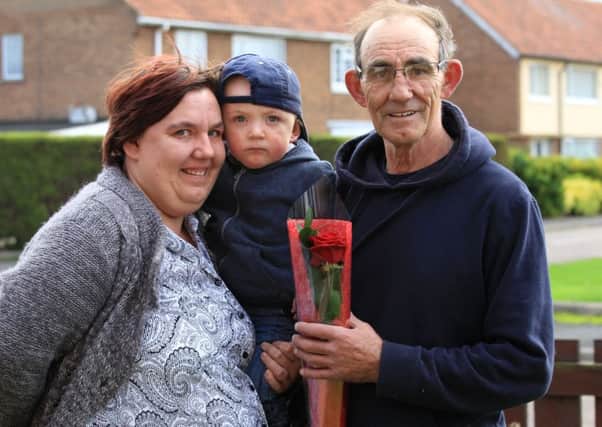 Jan Hill has nominated William Parry for a Guardian Rose for all work he has done with Langold Football Club. William is pictured with Jan and Arron Hill, 23 months.